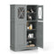 4 Doors Freeestanding Bathroom Floor Cabinet with Adjustable Shelves