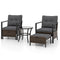 4 Piece Outdoor Furniture Set with Glass Topped Coffee Table
