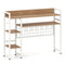 4-Tier Desk Shelf Desktop Display Rack with Metal Grid Panel and 6 Hooks