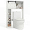 4-Tier Over The Toilet Storage Cabinet with Sliding Barn Door and Storage Shelves