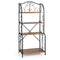 4-Tier Industrial Kitchen Baker's Rack with Open Shelves and X-Bar