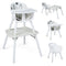 4-in-1 Baby Convertible Toddler Table Chair Set with PU Cushion