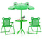 4 Pieces Kids Picnic Set with 2 Folding Chairs and Height Adjustable Umbrella