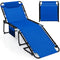 4 Position Folding Lounge Chaise with Adjustable Backrest and Footrest
