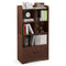 4 Tiers Bookshelf with 4 Cubes Display Shelf and 2 Doors