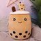 Fruit Milky Tea Cup Pillow Plush Toy Leather Phone Case