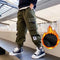 Men's Medium And Large Children's Multi-bag Fleece Ankle-tied Casual Working Pants Tide