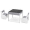 4-in-1 Wooden Activity Kids Table and Chairs with Storage and Detachable Blackboard
