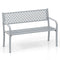 50 Inches Outdoor Garden Bench with Geometric Lattice Backrest and Slatted Seat