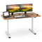 55 Inch Electric Standing Desk Adjustable with Cable Management Hole-Brown
