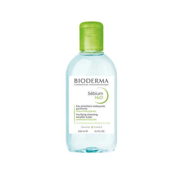 Bioderma Sebium H2O Cleansing Water for Combination/Oily Skin - 8.45 fl oz, Non-Comedogenic, No-Rinse Formula