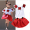 Cotton sleeveless rose print top skirt two-piece suit