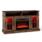 58 Inch Fireplace TV Stand with LED Lights with Storage Cabinets and Glass Doors