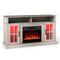 58 Inch Fireplace TV Stand with LED Lights with Storage Cabinets and Glass Doors