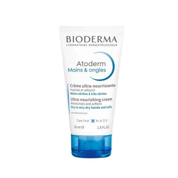 Bioderma Atoderm Hand and Nail Cream 50ml - Moisturizing & Nourishing Hand Cream for Dry Hands & Nails