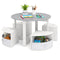 5 Piece Toddler Round Nesting Table with 4 Storage Stools for Activity