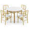 5-Piece Round Dining Table Set with Storage Shelf for Dining Room