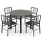 5-Piece Round Dining Table Set with Storage Shelf for Dining Room