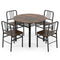 5-Piece Round Dining Table Set with Storage Shelf for Dining Room