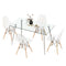 5 Pieces Rectangle Dining Table Set with 51 Inch Glass Tabletop