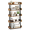 5-Tier Open Bookcase with Industrial Storage Unit