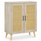 5-Tier Rattan Shoe Cabinewith 3 Removable Shelves