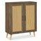 5-Tier Rattan Shoe Cabinewith 3 Removable Shelves