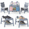 5-in-1 Toddler Table and 2 Chairs Cute Art Desk Set with Reversible Chalkboard Whiteboard