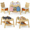 5-in-1 Toddler Table and 2 Chairs Cute Art Desk Set with Reversible Chalkboard Whiteboard