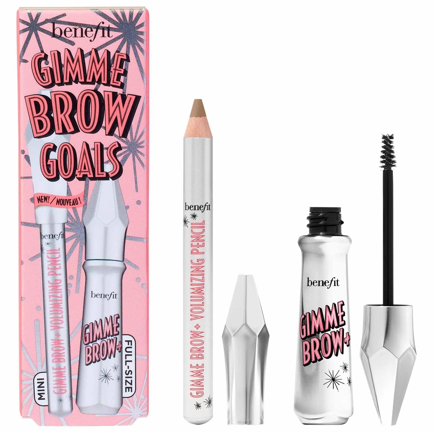 Benefit Cosmetics Gimme Brow Goals Volumizing Brow Gel & Pencil Duo - Long-Lasting Brow Enhancement Kit for Fuller Brows