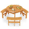 6-Person Round Picnic Table Set with 3 Built-in Benches and Umbrella Hole