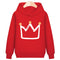 Crown hooded plus velvet sweatshirt