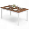 60 Inch Rectangular Dinner Table with Solid Rubber Wood Legs