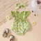 Candy Color Flower Print Pleated Cake Jumpsuit