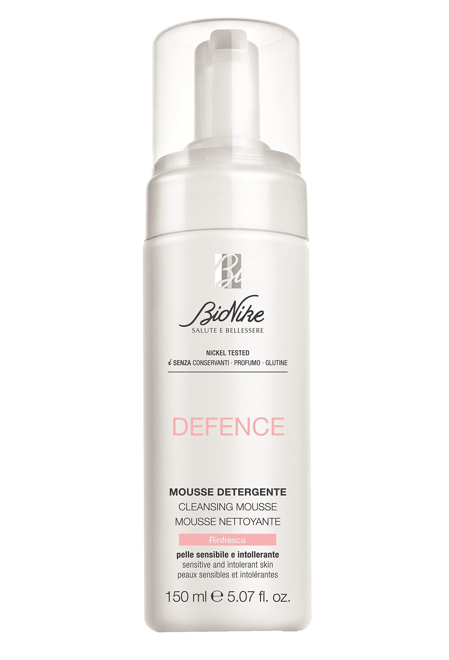 BioNike Defence Cleansing Mousse 150ml - Gentle Face Cleanser for Sensitive Skin, Makeup Remover