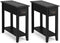2 Pieces 2 Tier Sofa Side End Table with Drawer and Open Shelf