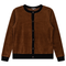 Velour Round Neck Cardigan