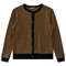 Velour Round Neck Cardigan