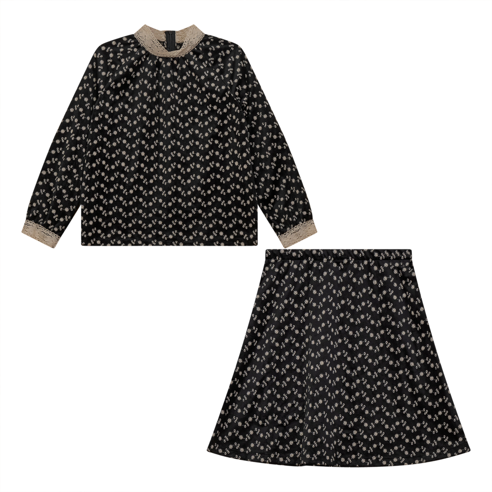 Embroidered Velvet 2pc Set