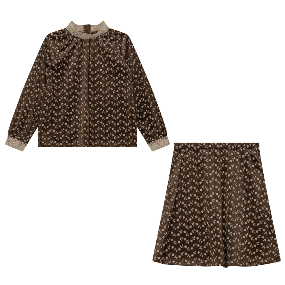Embroidered Velvet 2pc Set