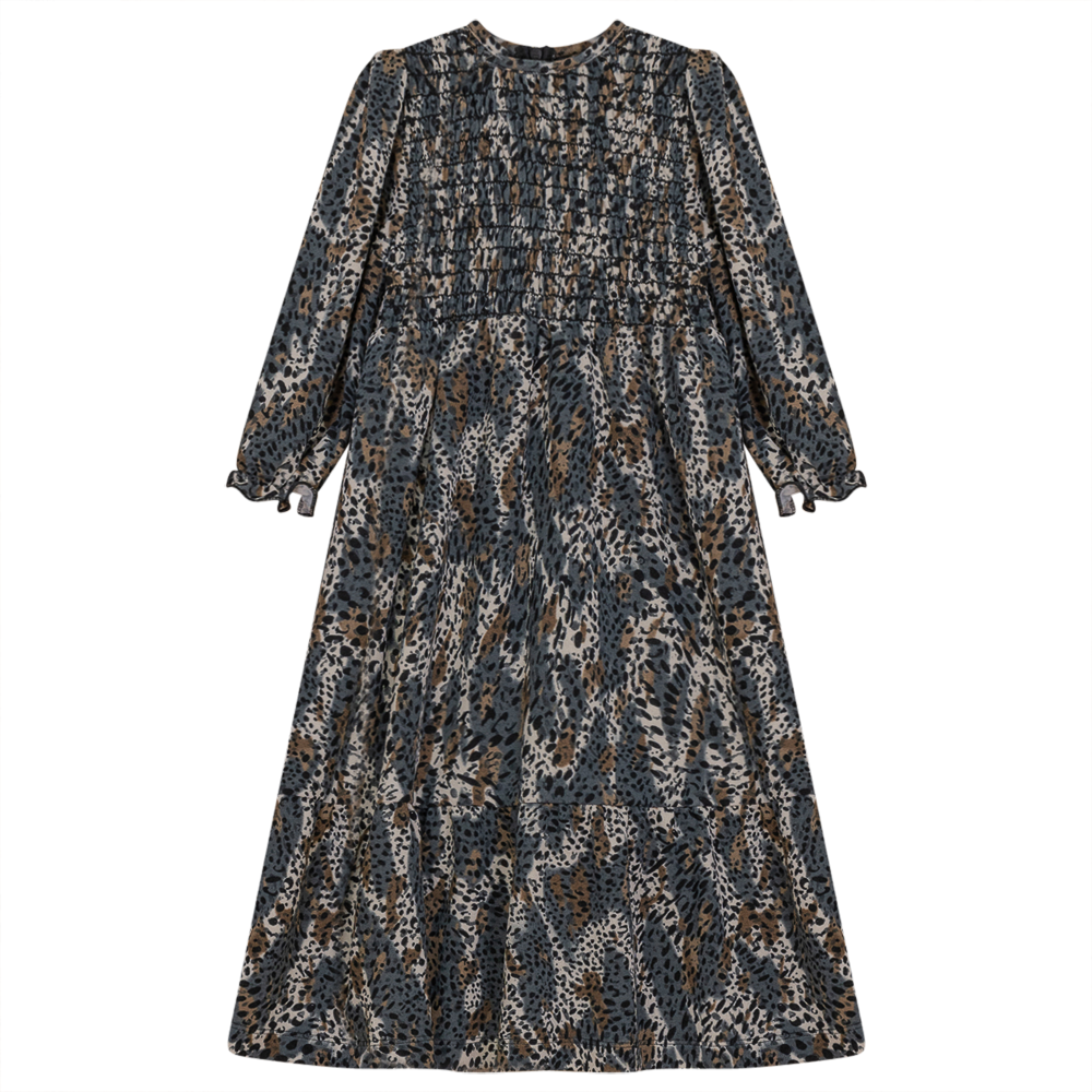Smocked Dress With Zip