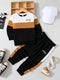 Design Sense Multicolor Hoodie Pants Two-piece Set