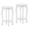 Set of 2 15 Inch 2-Tier Round End Table with Storage Shelf