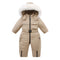 Autumn And Winter Fleece-lined Overalls Ski Suit For Children