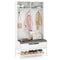 69 Inches Tall Hall Tree 4-in-1 Coat Rack with Seat Cushion and Shoe Storage
