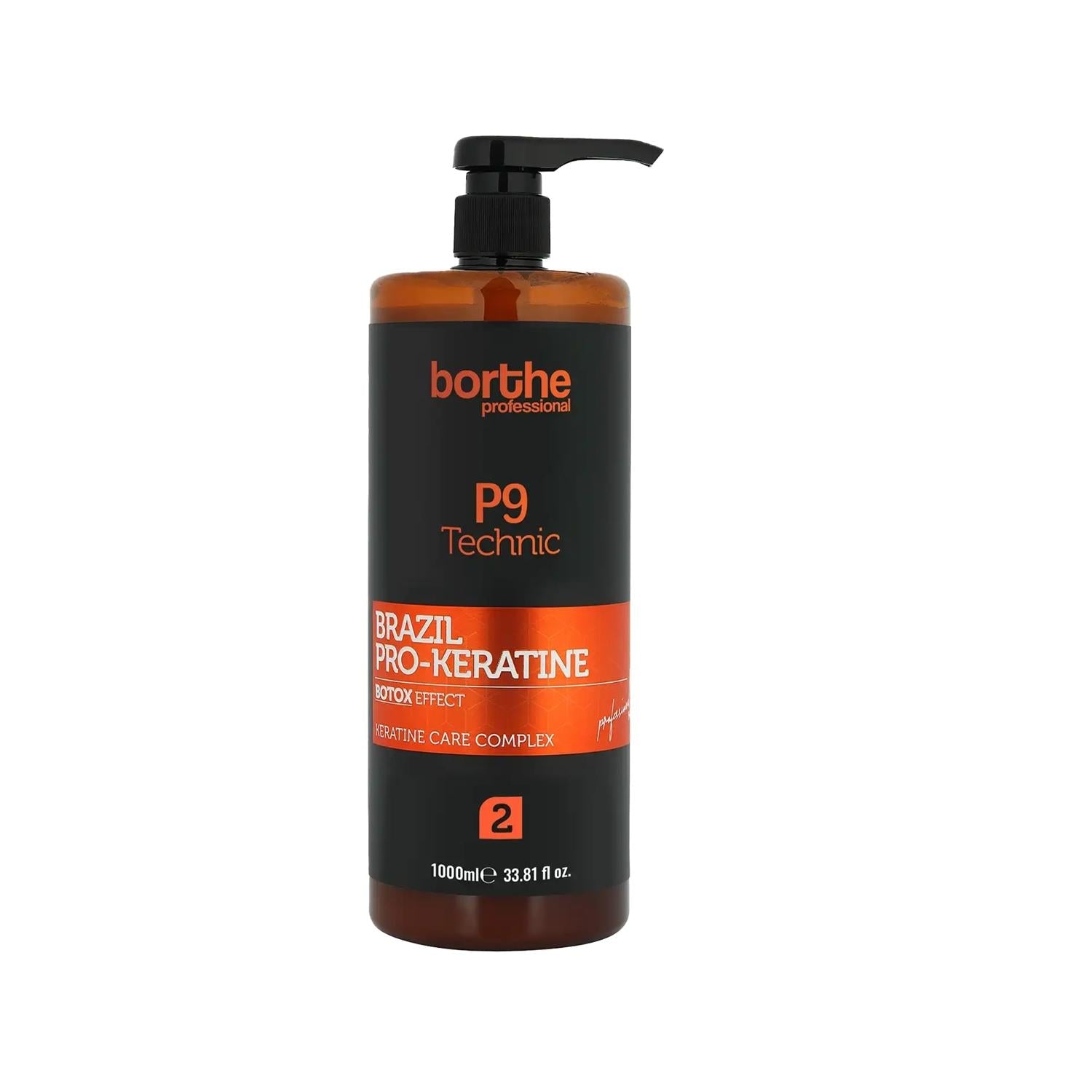 Borthe P9 Technic Brazil Pro Keratine Complex Keratin Hair Treatment - 1000ml Professional Hair Straightening Product