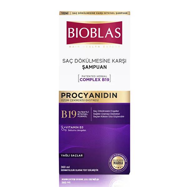 Bioblas Anti-Hair Loss Shampoo for Oily Hair with Procaynidin - 12.17 fl oz