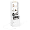 6-Tier Bookshelf Nightstand with Charging Station and Cabinet