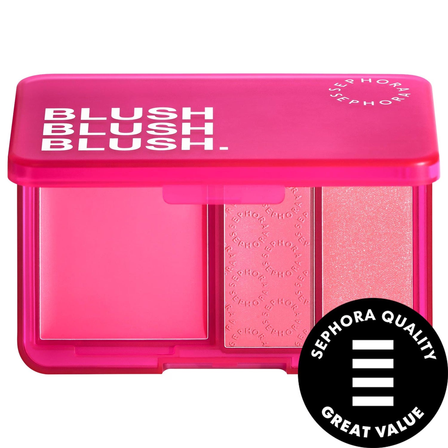 Blush Blush Blush Cream & Powder Palette: Radiant Color, Highly Pigmented, Customizable Cheek Palette for Travel & Everyday Use