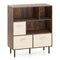 6-Cube Bookshelf with 3 Removable Folding Fabric Drawers for Living Room